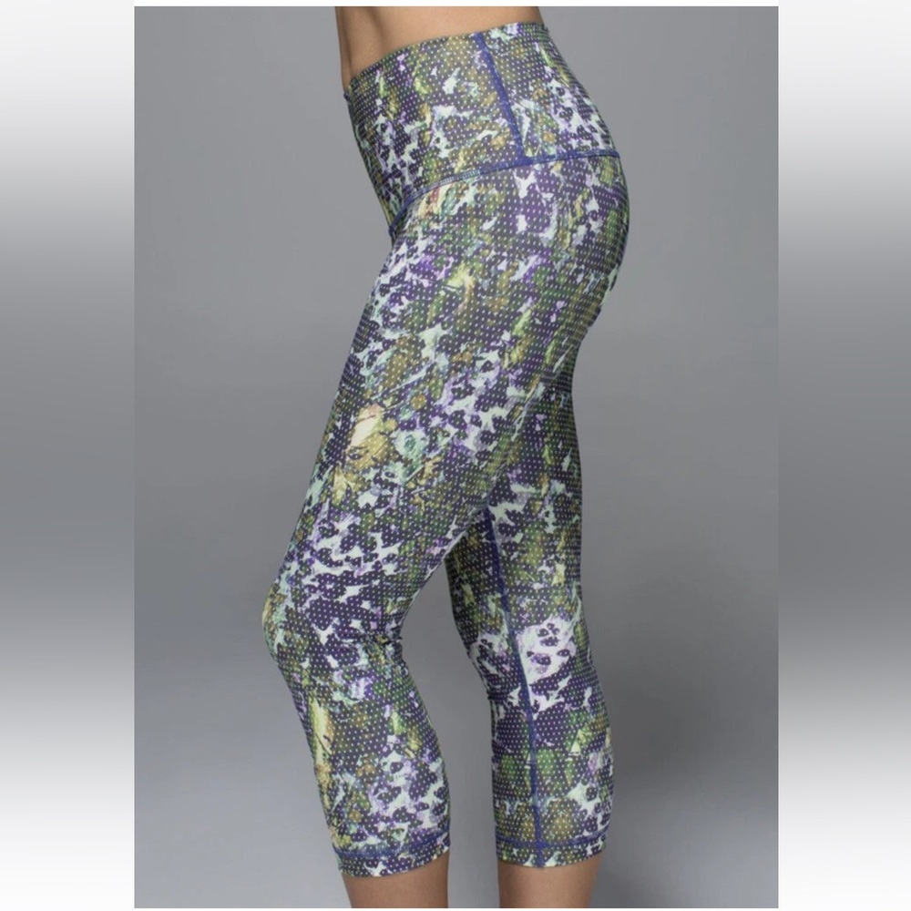 Lululemon Wunder Under Pant Full-On Luxtreme Floral Sport Backdrop Iris Flower